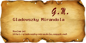 Gladovszky Mirandola névjegykártya